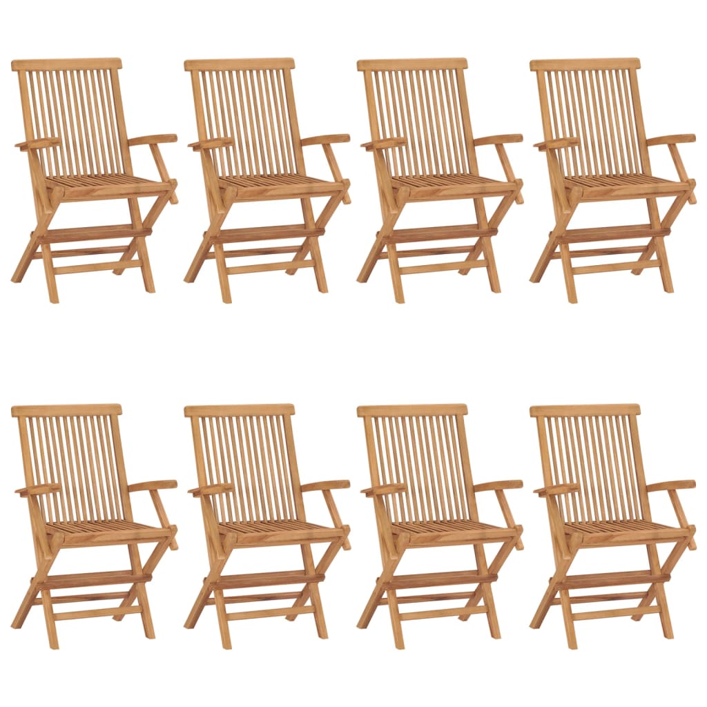 vidaXL Tuinstoelen 8 st massief teakhout - Aashly