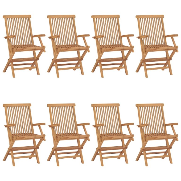 vidaXL Tuinstoelen 8 st massief teakhout - Aashly