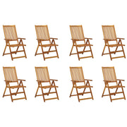 vidaXL Tuinstoelen 8 st inklapbaar massief acaciahout - Aashly