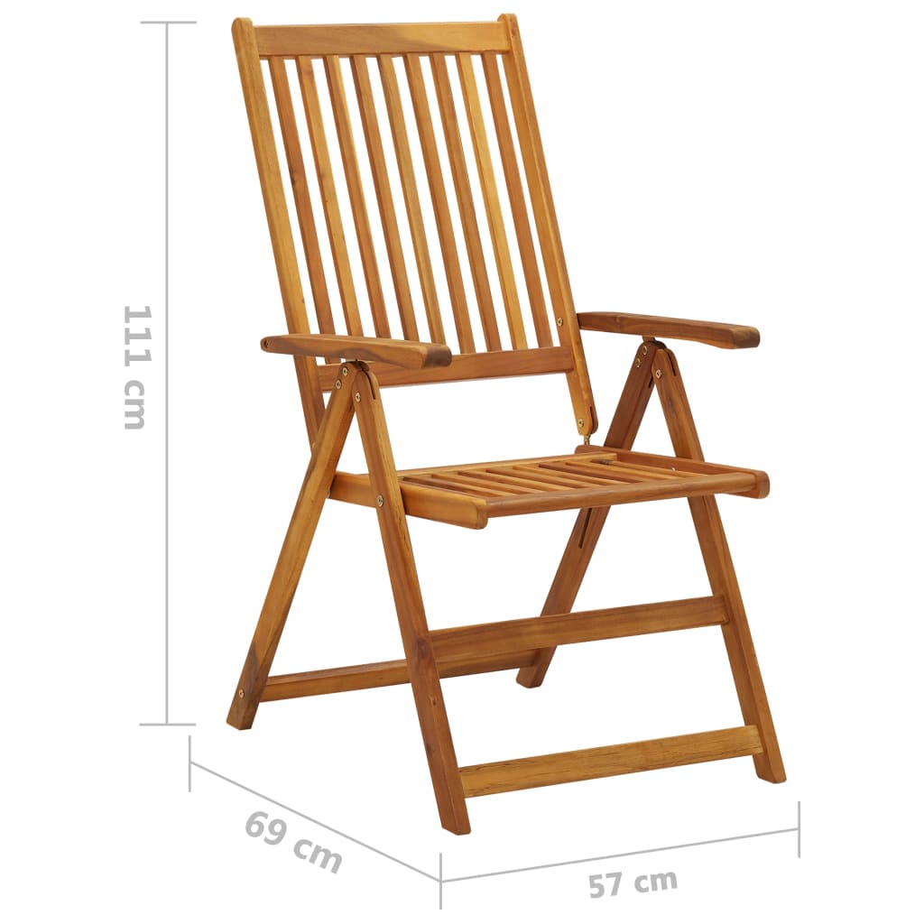 vidaXL Tuinstoelen 8 st inklapbaar massief acaciahout - Aashly
