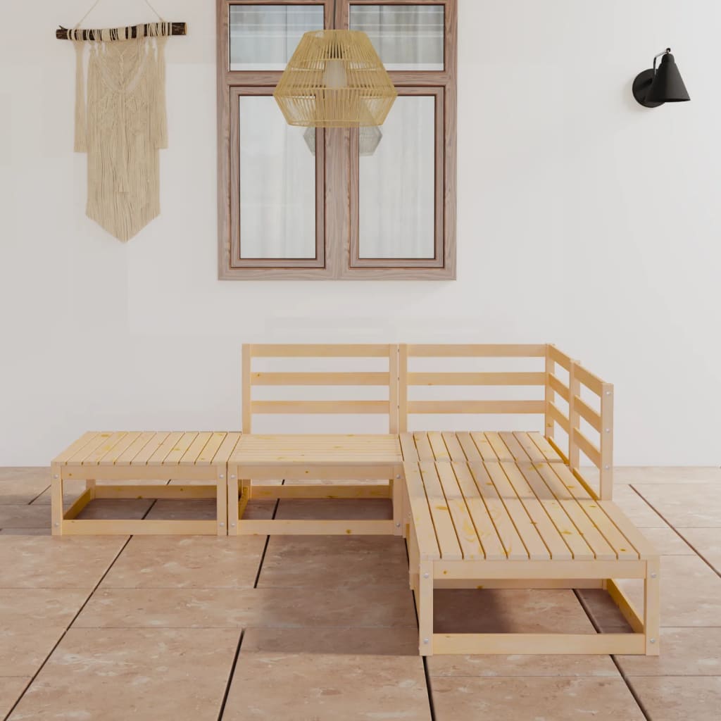 vidaXL 5-Piece Lounge Set Solid Pinewood