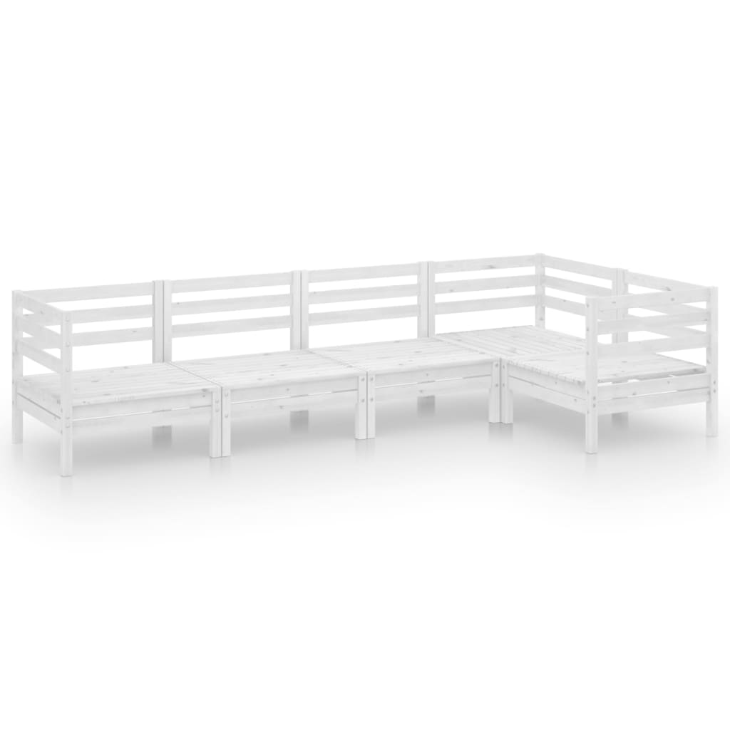 vidaXL 5-Piece Lounge Set Solid Pinewood White