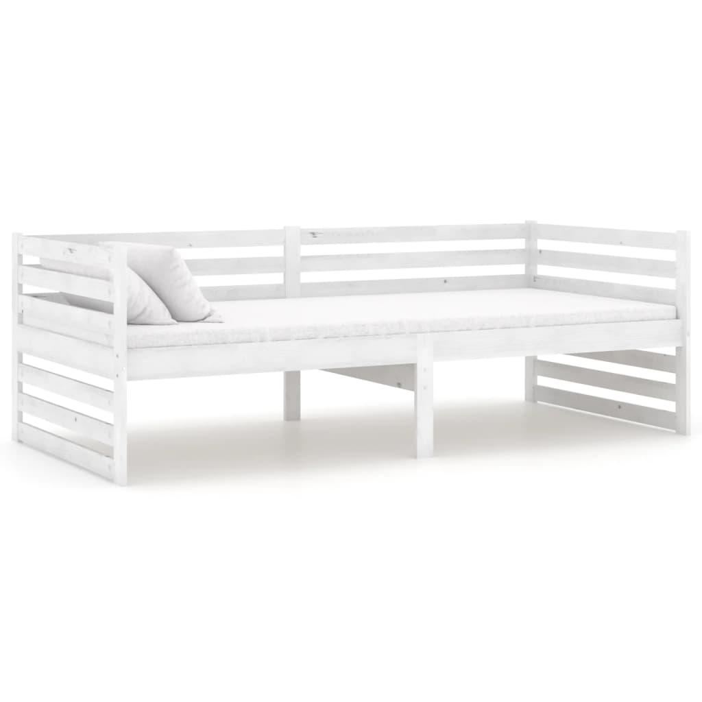 vidaXL Slaapbank met matras massief grenenhout wit 90x200 cm