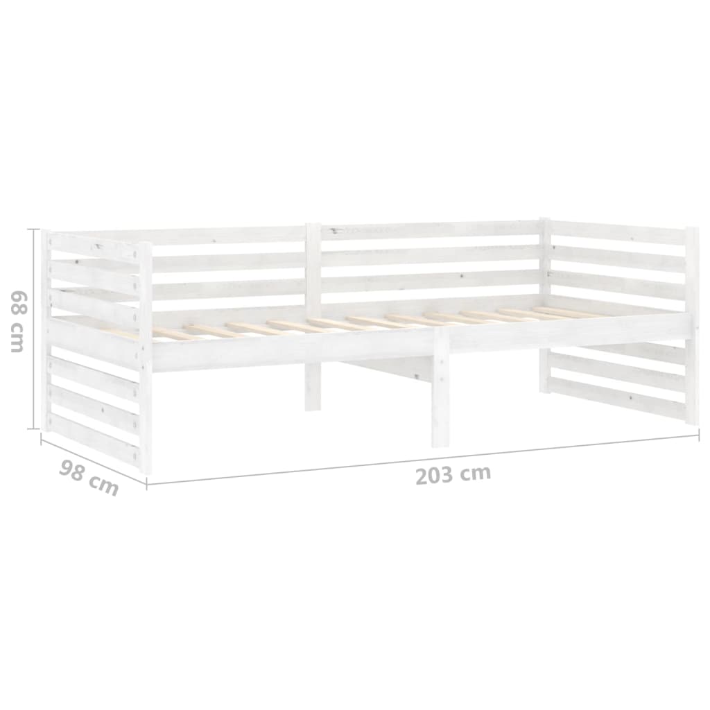 vidaXL Slaapbank met matras massief grenenhout wit 90x200 cm