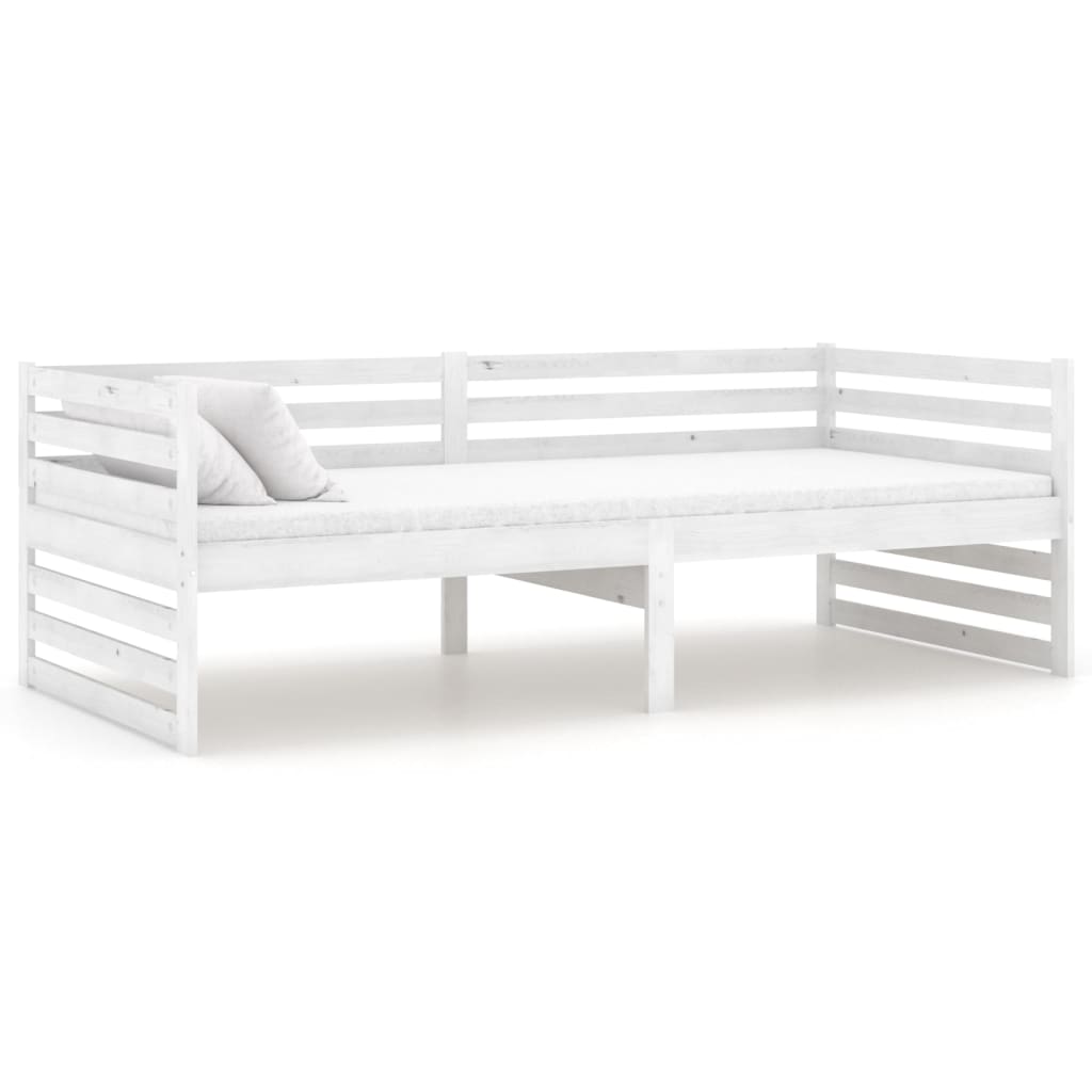 vidaXL Slaapbank met matras massief grenenhout wit 90x200 cm