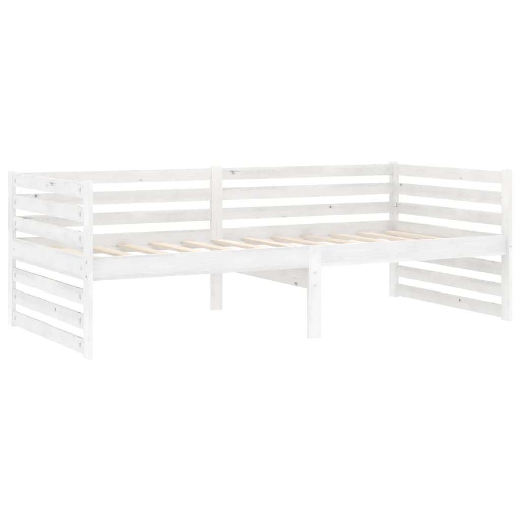 vidaXL Slaapbank met matras massief grenenhout wit 90x200 cm