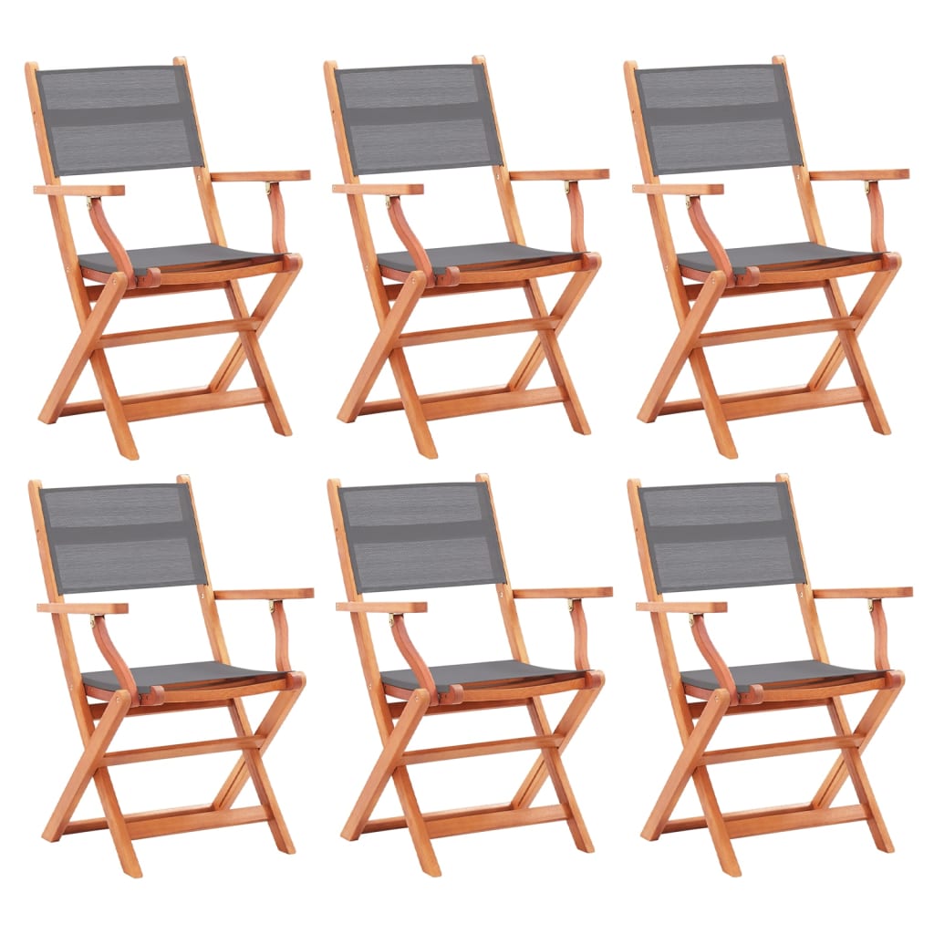 vidaXL Tuinstoelen inklapbaar 2 st eucalyptushout en textileen zwart - Aashly