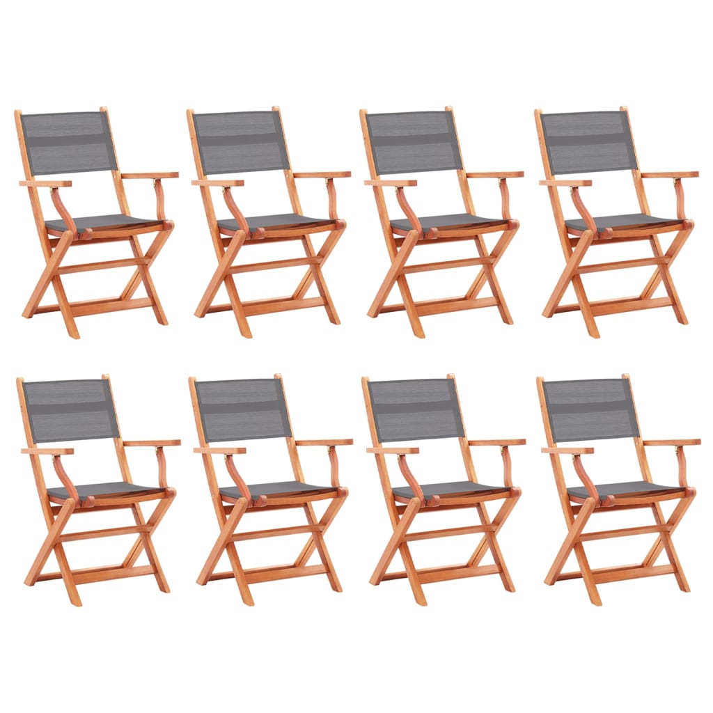 vidaXL Tuinstoelen inklapbaar 2 st eucalyptushout en textileen zwart - Aashly