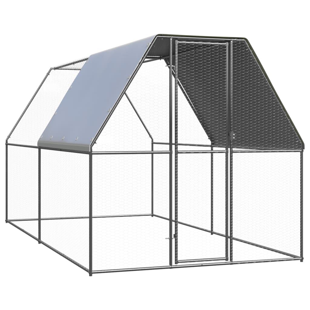 vidaXL Kippenhok 2x10x2 m gegalvaniseerd staal - Aashly