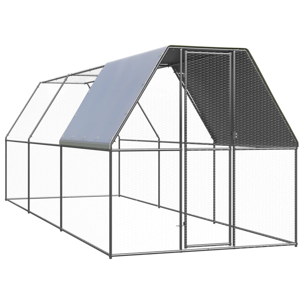 vidaXL Kippenhok 2x10x2 m gegalvaniseerd staal - Aashly