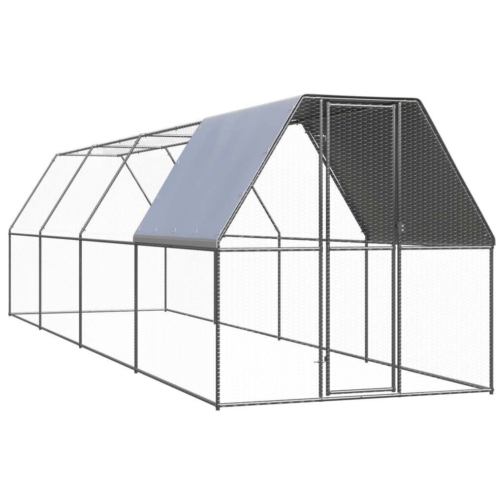 vidaXL Kippenhok 2x10x2 m gegalvaniseerd staal - Aashly