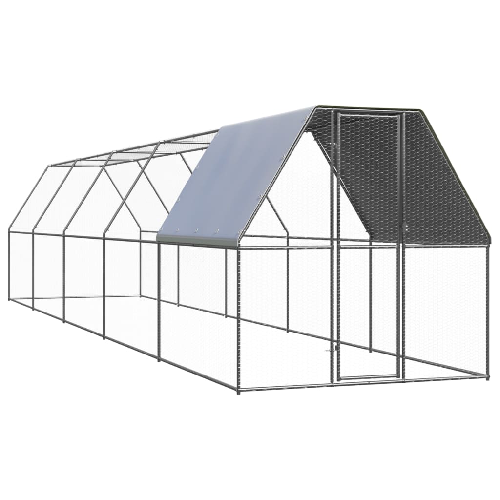 vidaXL Kippenhok 2x10x2 m gegalvaniseerd staal - Aashly