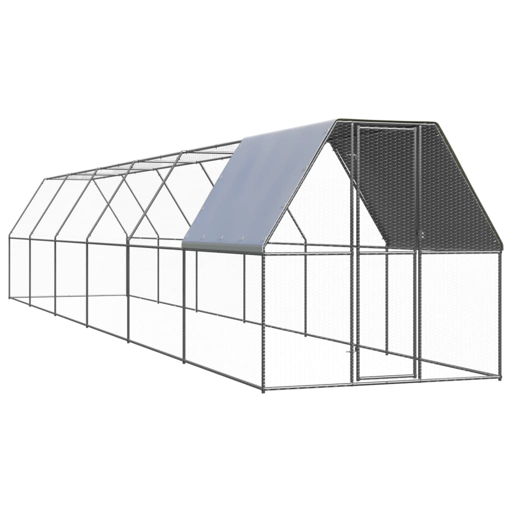 vidaXL Kippenhok 2x10x2 m gegalvaniseerd staal - Aashly