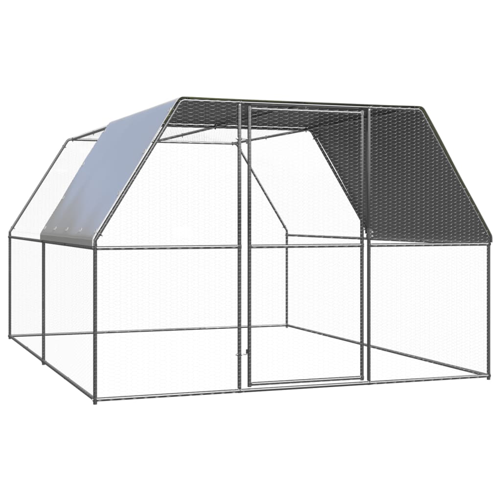 vidaXL Kippenhok 2x10x2 m gegalvaniseerd staal - Aashly