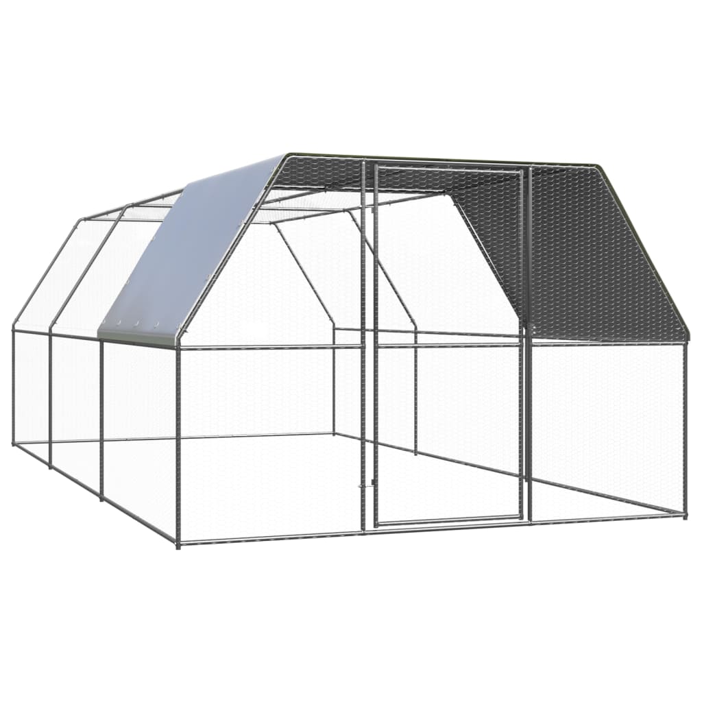 vidaXL Kippenhok 2x10x2 m gegalvaniseerd staal - Aashly