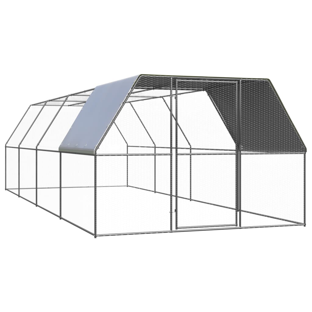 vidaXL Kippenhok 2x10x2 m gegalvaniseerd staal - Aashly