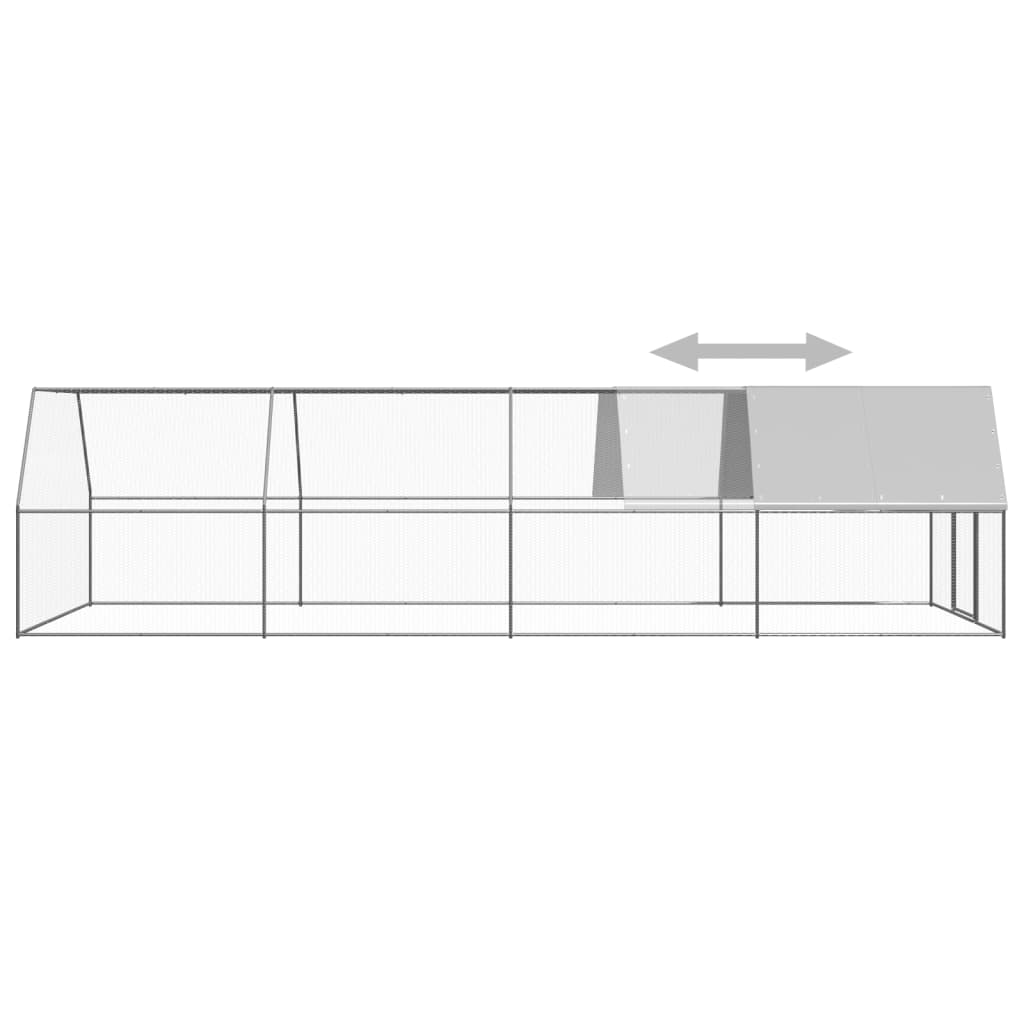 vidaXL Kippenhok 2x10x2 m gegalvaniseerd staal - Aashly