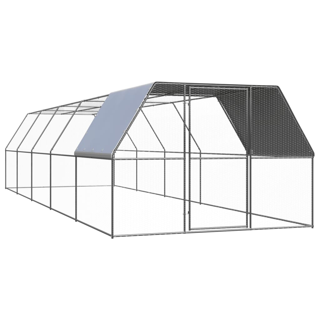 vidaXL Kippenhok 2x10x2 m gegalvaniseerd staal - Aashly
