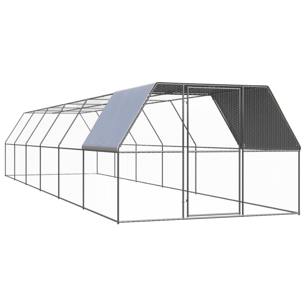 vidaXL Kippenhok 2x10x2 m gegalvaniseerd staal - Aashly