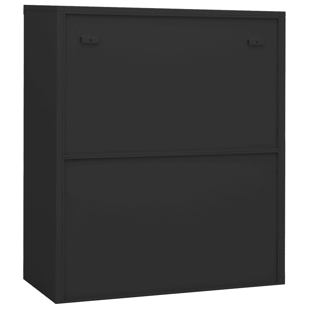 vidaXL Kantoorkast met plantenbak 90x40x113 cm staal antracietkleurig