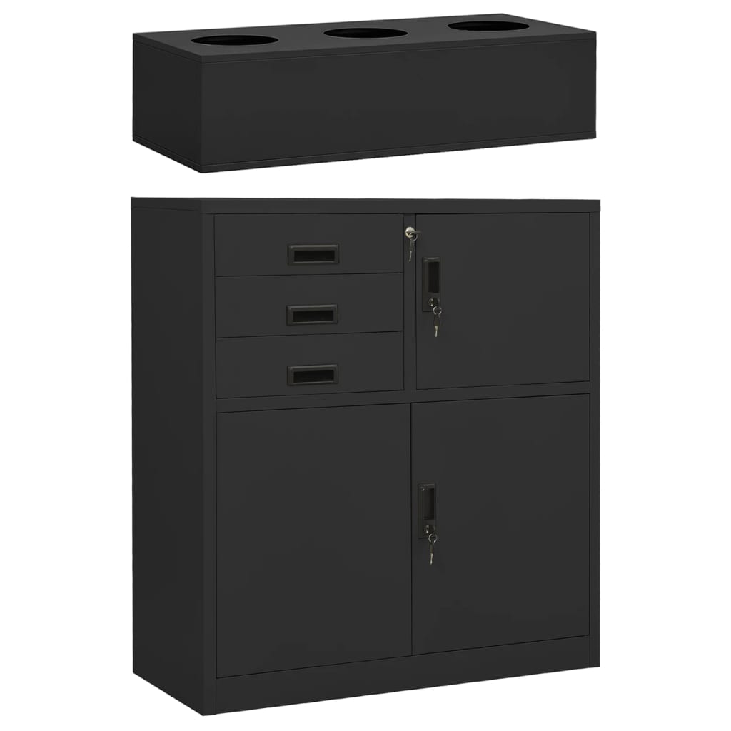 vidaXL Kantoorkast 90x40x102 cm staal lichtgrijs - Aashly