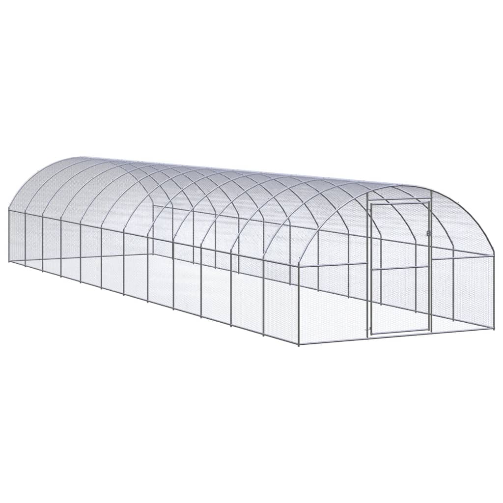 vidaXL Kippenren 3x8x2 m gegalvaniseerd staal - Aashly