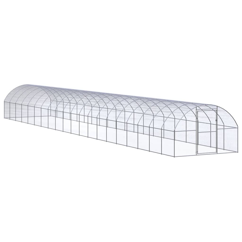 vidaXL Kippenren 3x8x2 m gegalvaniseerd staal - Aashly