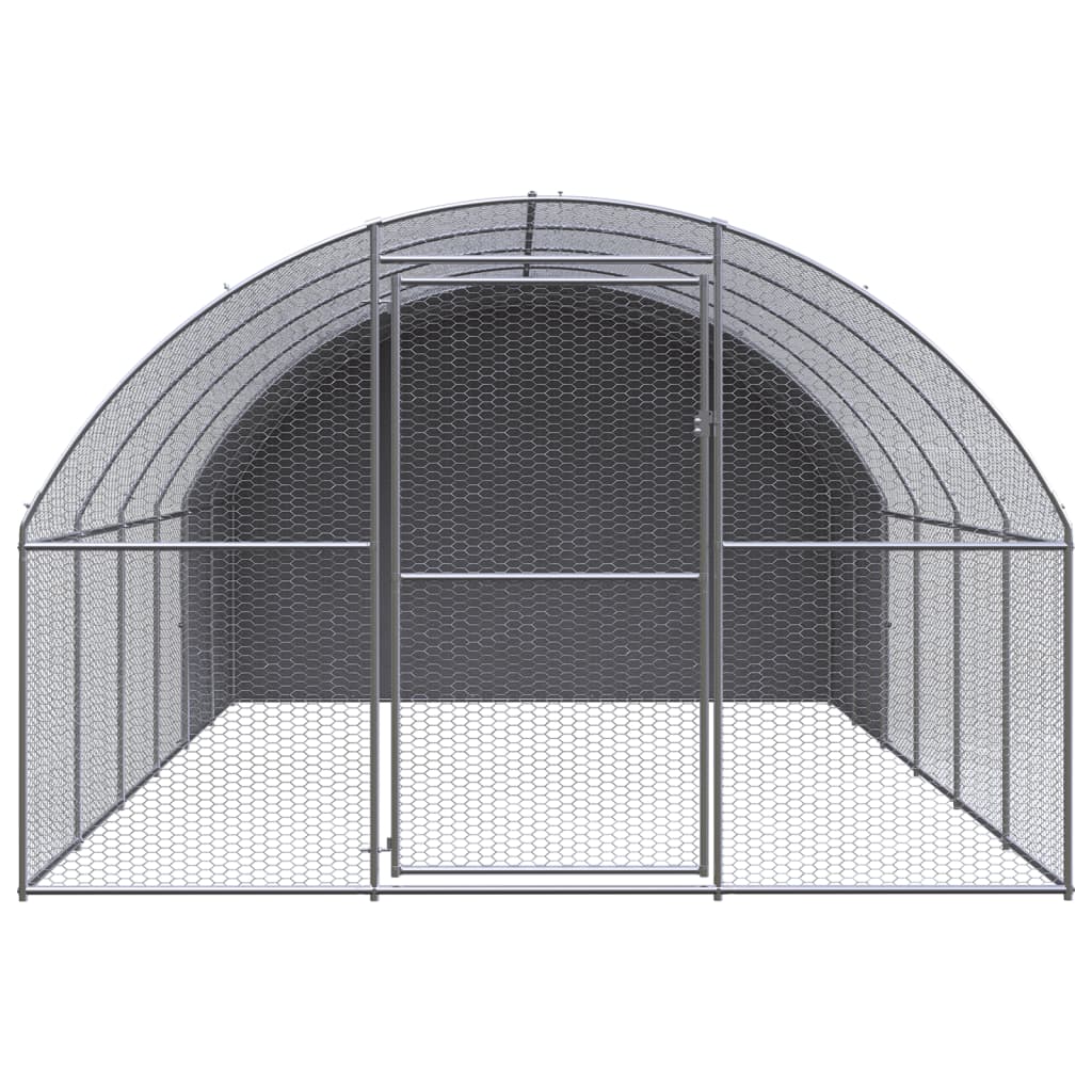 vidaXL Kippenren 3x8x2 m gegalvaniseerd staal - Aashly