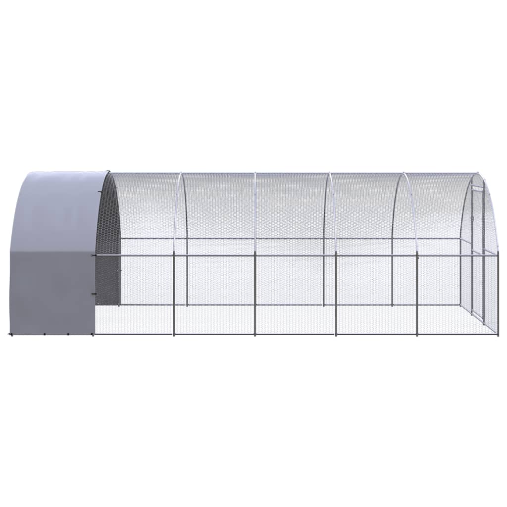 vidaXL Kippenren 3x8x2 m gegalvaniseerd staal - Aashly