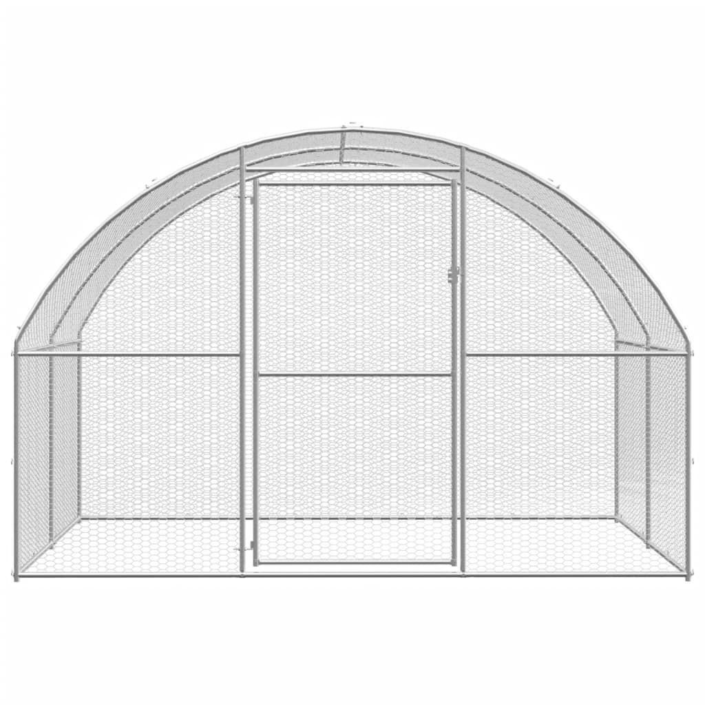 vidaXL Kippenren 3x8x2 m gegalvaniseerd staal - Aashly