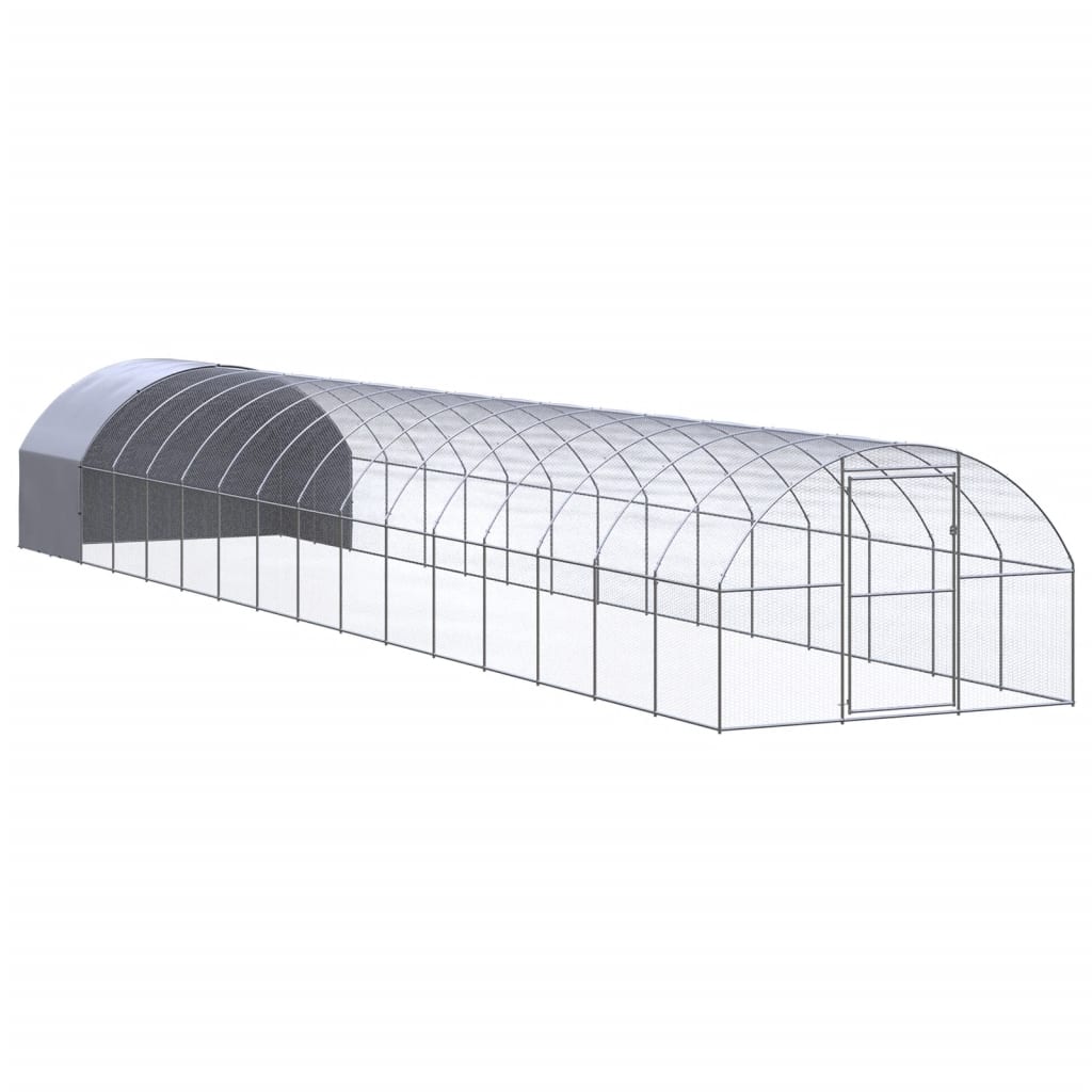 vidaXL Kippenren 3x8x2 m gegalvaniseerd staal - Aashly