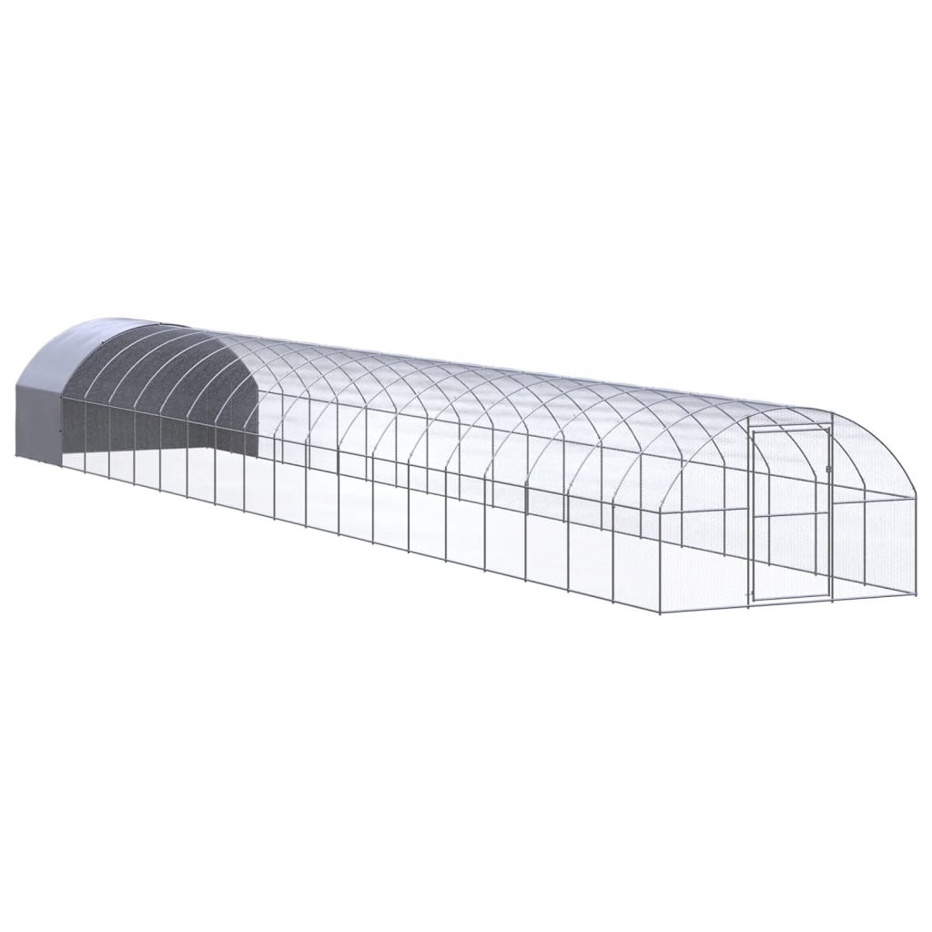 vidaXL Kippenren 3x8x2 m gegalvaniseerd staal - Aashly