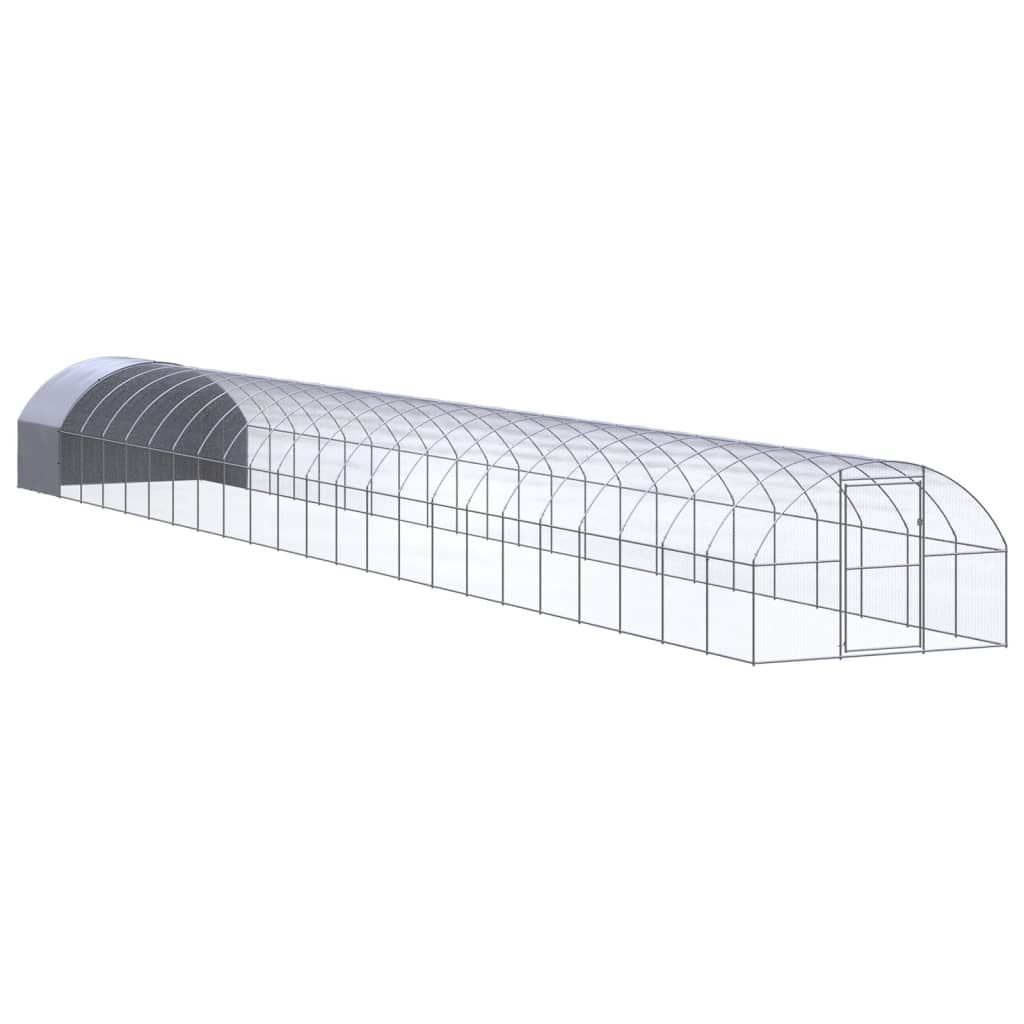 vidaXL Kippenren 3x8x2 m gegalvaniseerd staal - Aashly