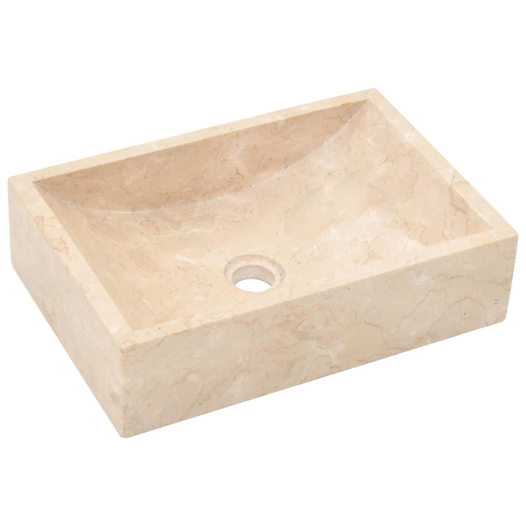 vidaXL Washbasin cabinet with sinks solid teak wood marble black