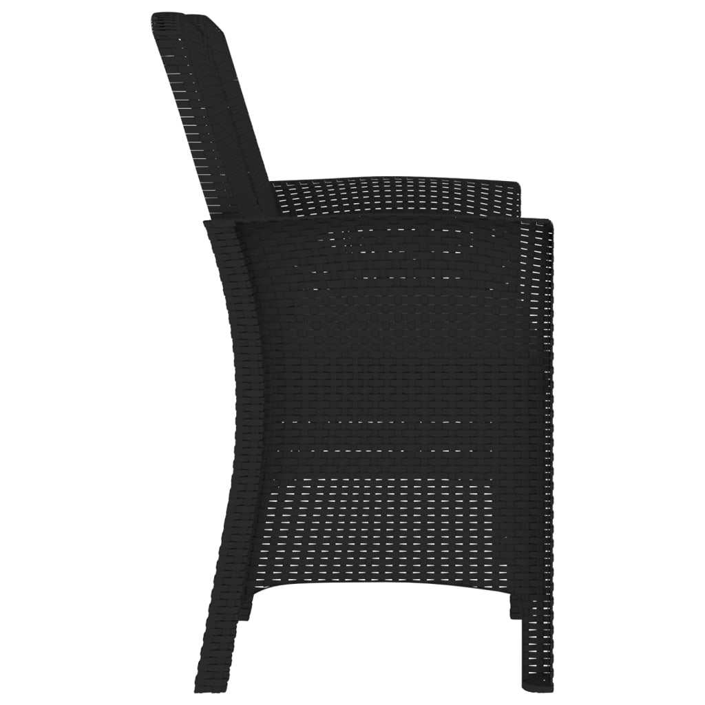 vidaXL 2-Seater Garden Bench with Cushions PP Rattan Brown