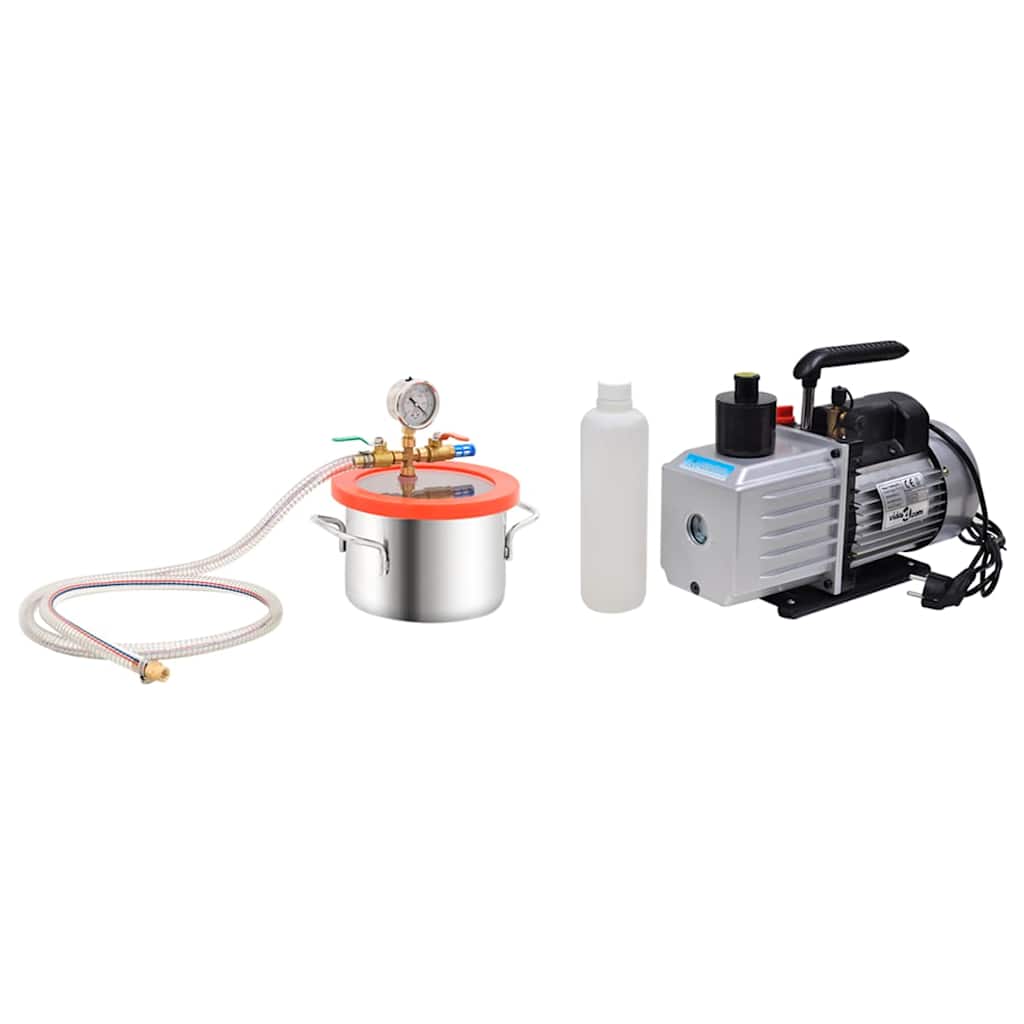 vidaXL Vacuümkamer met 2-traps pomp 7,4 L