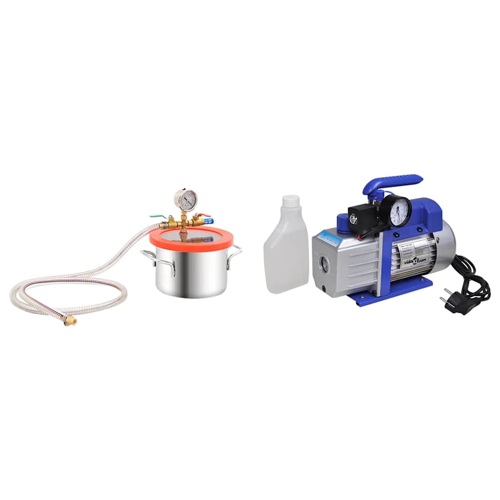 vidaXL Vacuümkamer met 1-traps pomp 7,4 L