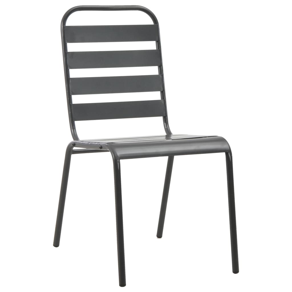 vidaXL Tuinstoelen 4 st gelat ontwerp staal donkergrijs - Aashly