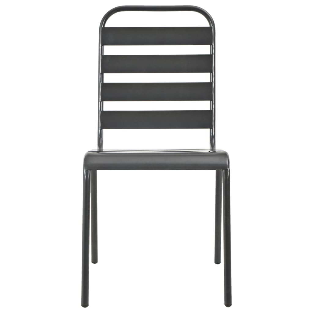 vidaXL Tuinstoelen 4 st gelat ontwerp staal donkergrijs - Aashly