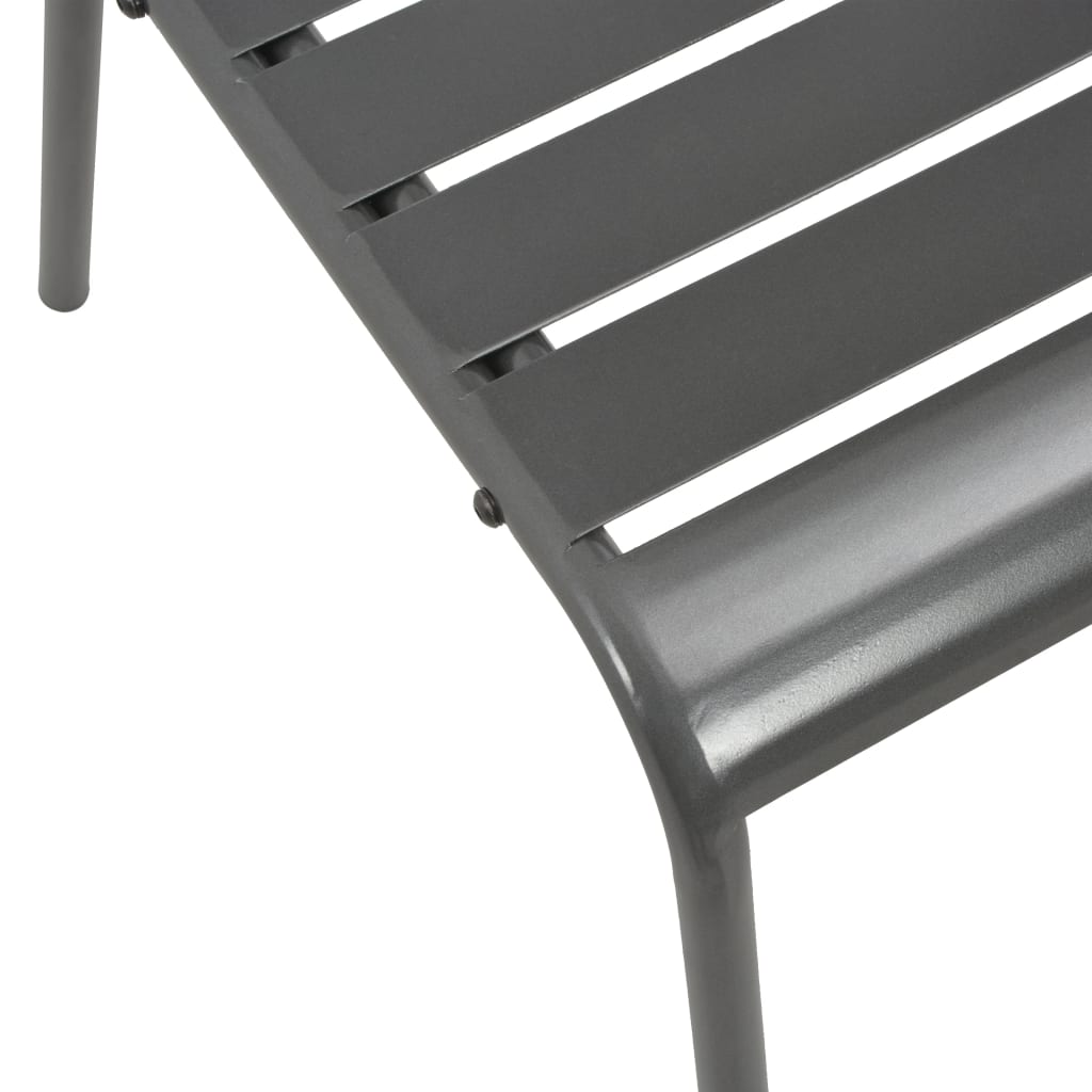vidaXL Tuinstoelen 4 st gelat ontwerp staal donkergrijs - Aashly