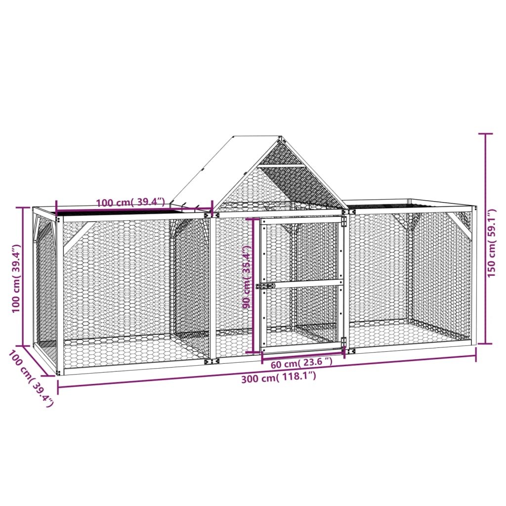 vidaXL Kippenhok 700x100x150 cm geïmpregneerd massief grenenhout - Aashly