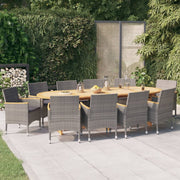 vidaXL 11-Piece Garden Set with Cushions Grey