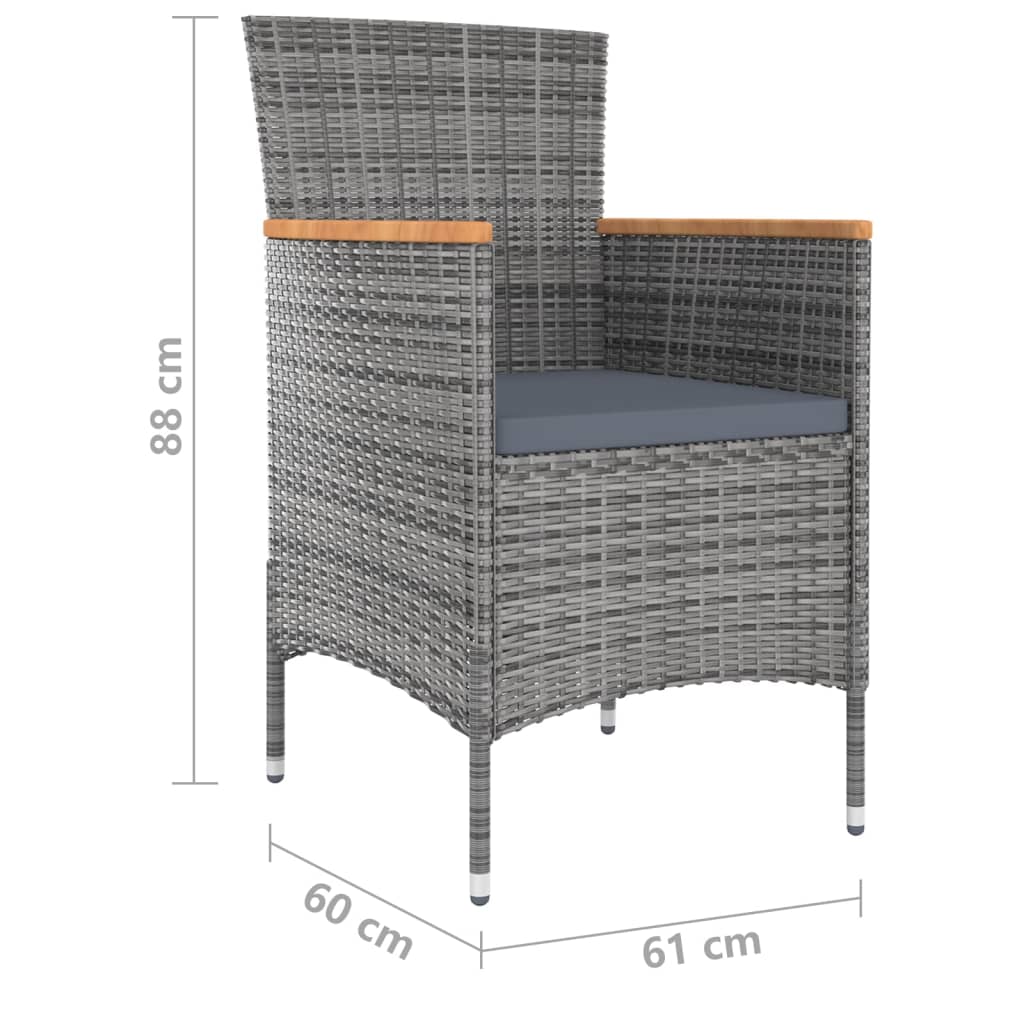 vidaXL 11-Piece Garden Set with Cushions Grey