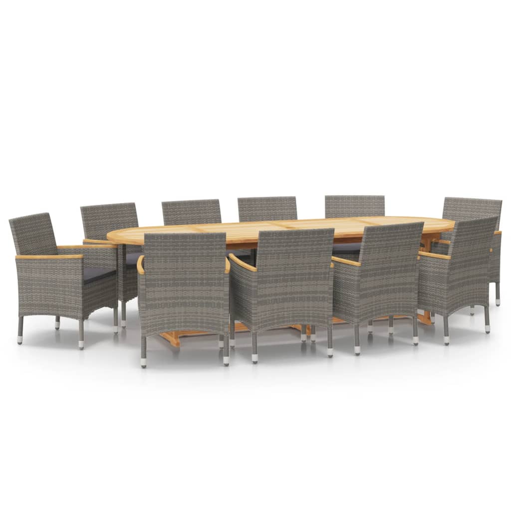 vidaXL 11-Piece Garden Set with Cushions Grey