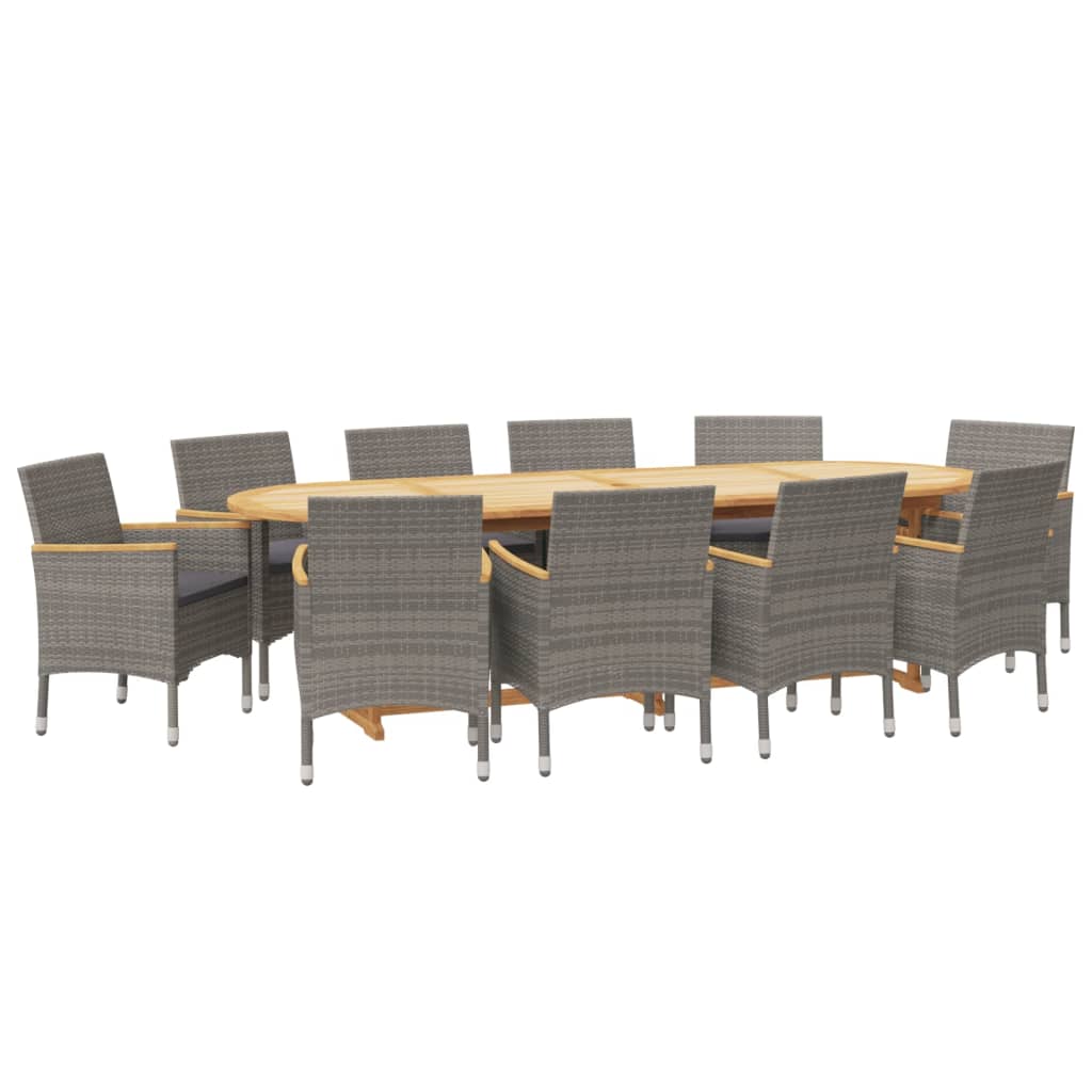 vidaXL 11-Piece Garden Set with Cushions Grey
