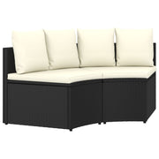 vidaXL 2-Piece Lounge Set with Cushions Poly Rattan Black