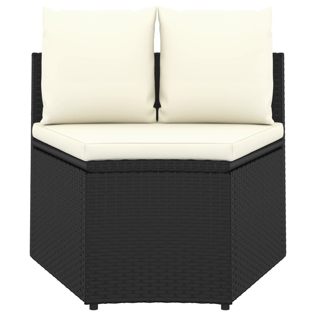 vidaXL 2-Piece Lounge Set with Cushions Poly Rattan Black