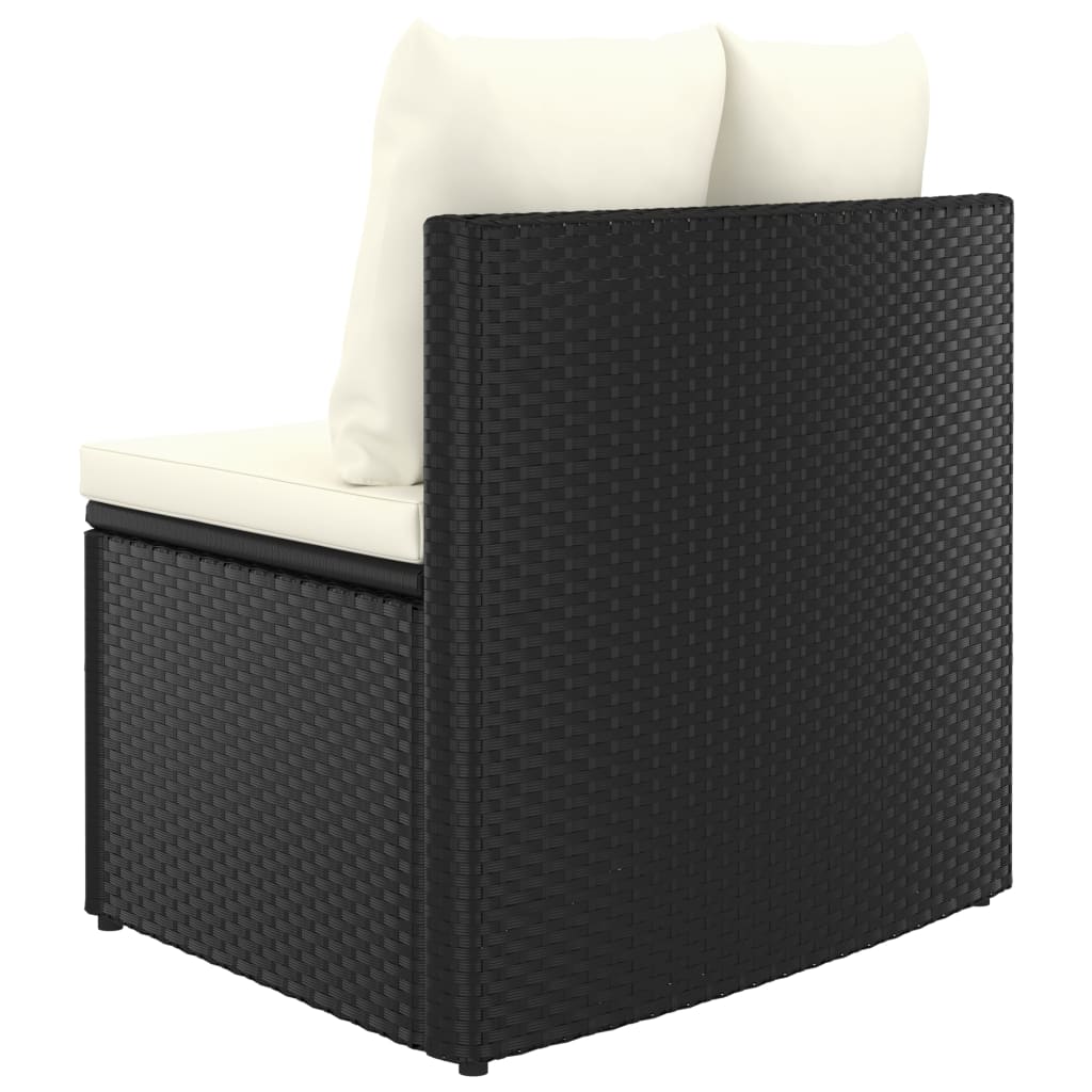 vidaXL 2-Piece Lounge Set with Cushions Poly Rattan Black