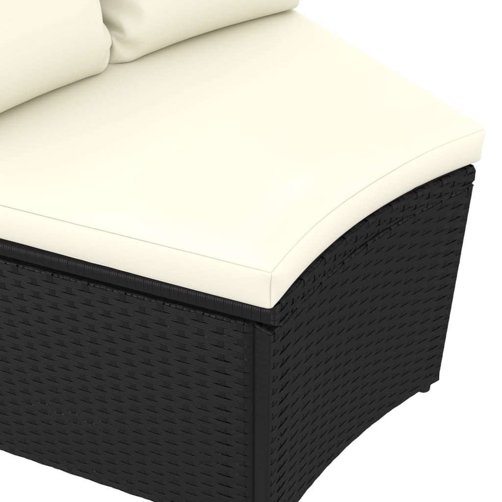 vidaXL 2-Piece Lounge Set with Cushions Poly Rattan Black