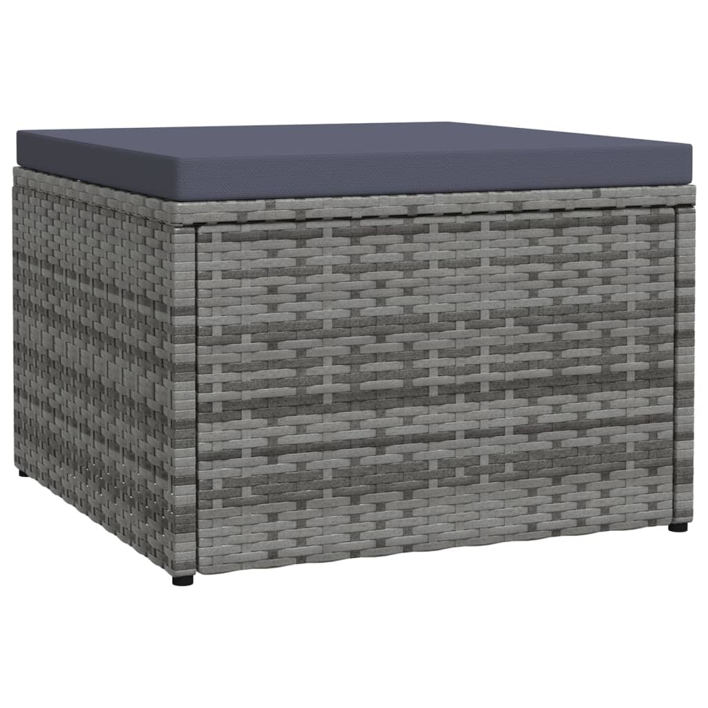 vidaXL Footstool/Pouffe Brown 53x53x30 cm Poly Rattan